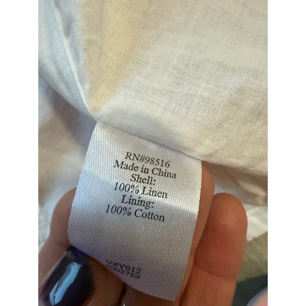 Coldwater Creek White & Red 100% Linen and cotton dress, women's size 10 - Picture 6 of 7